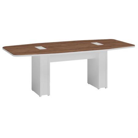 Стол для переговоров Linkor 147S006 с кабель-каналом (дуб чарльстон/белый, 2200х1010х753 мм)